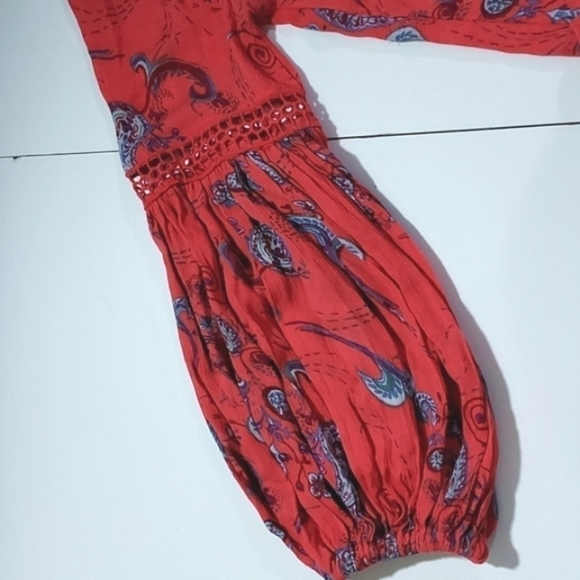 Free People Just The Two Of Us Printed Tunic Pink/Red Size Small - Picture 11 of 16
